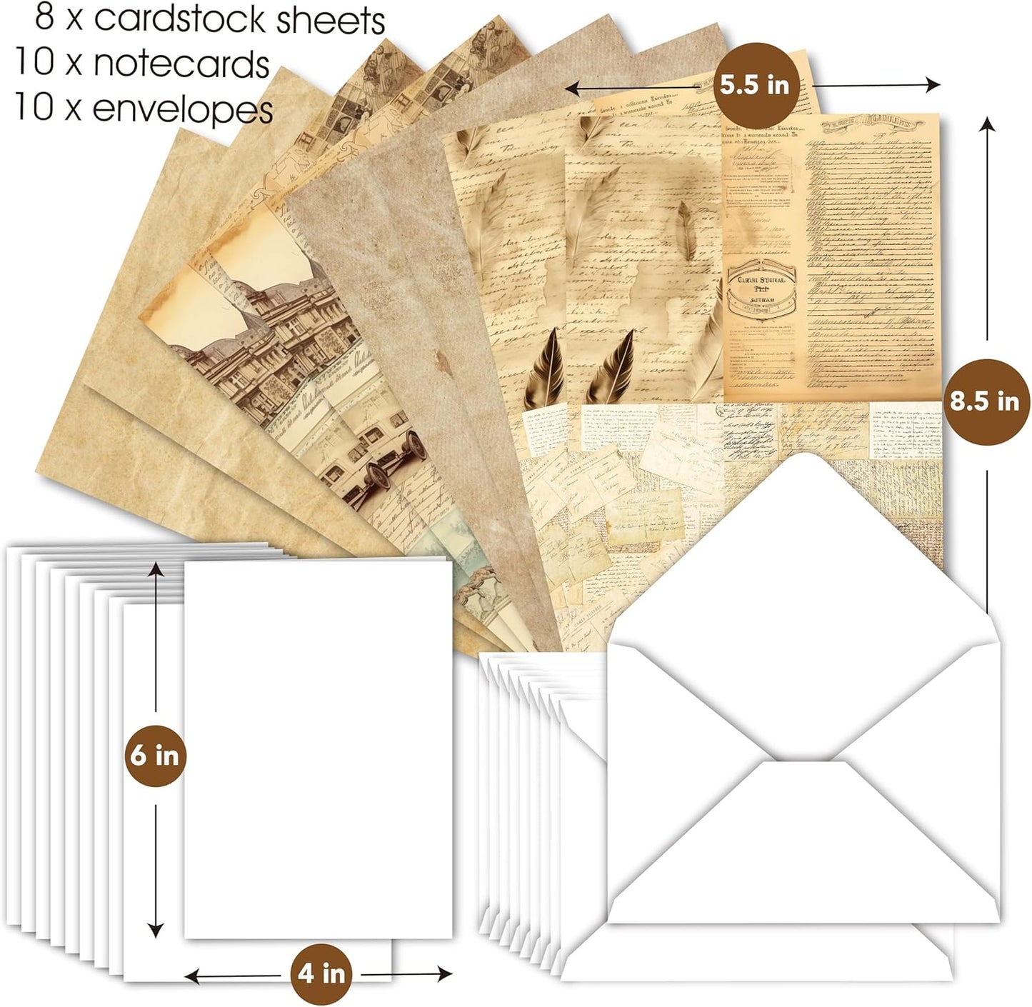 Desecraft Vintage Rubber Stamp Set Stencil Ink Card Making Stamper Card Kit