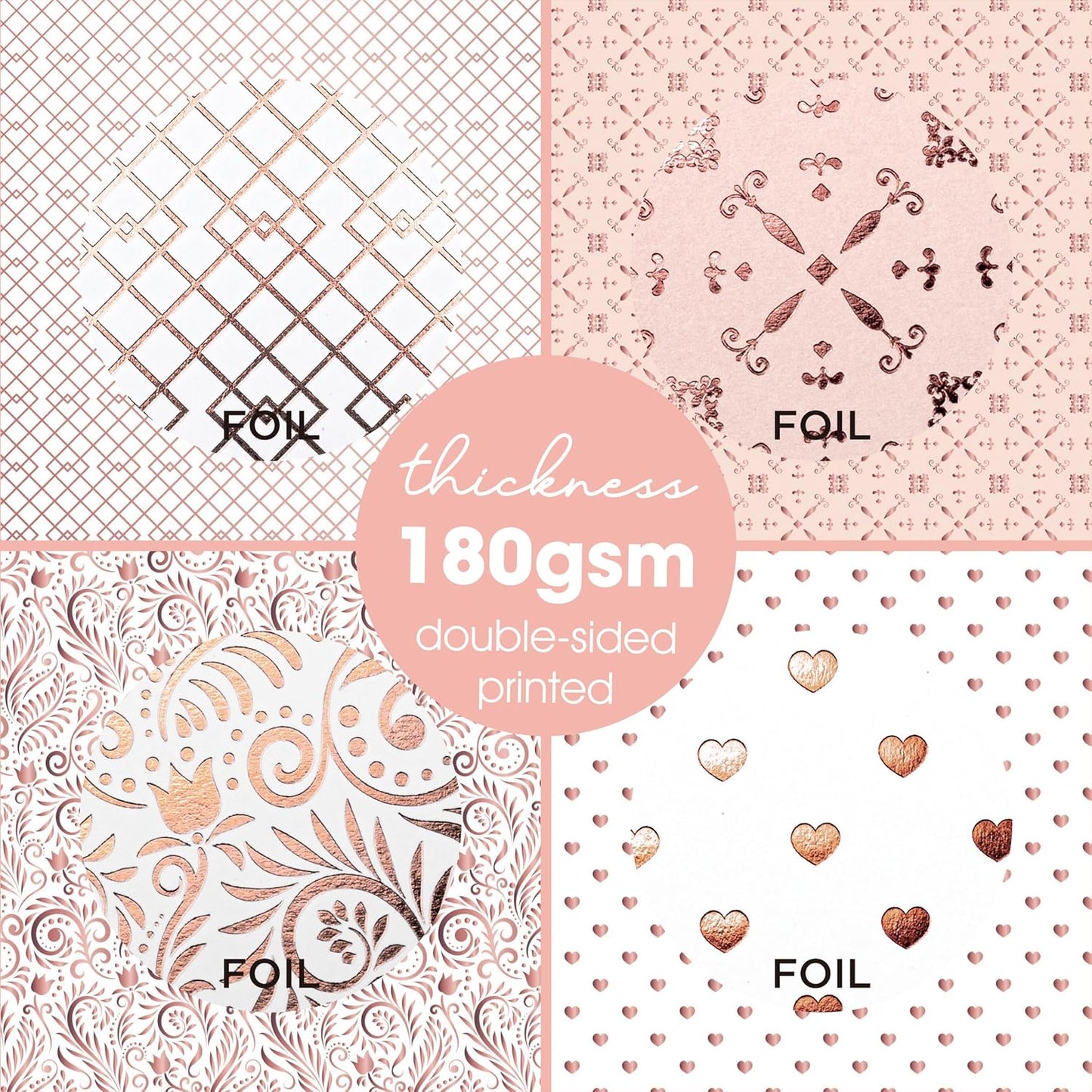 Desecraft 36 Sheets 12x12 Rose Gold Cardstock Scrapbook Decorative Paper for Card Making Journaling Origami Scrapbook Paper Scrapbooking Supplies