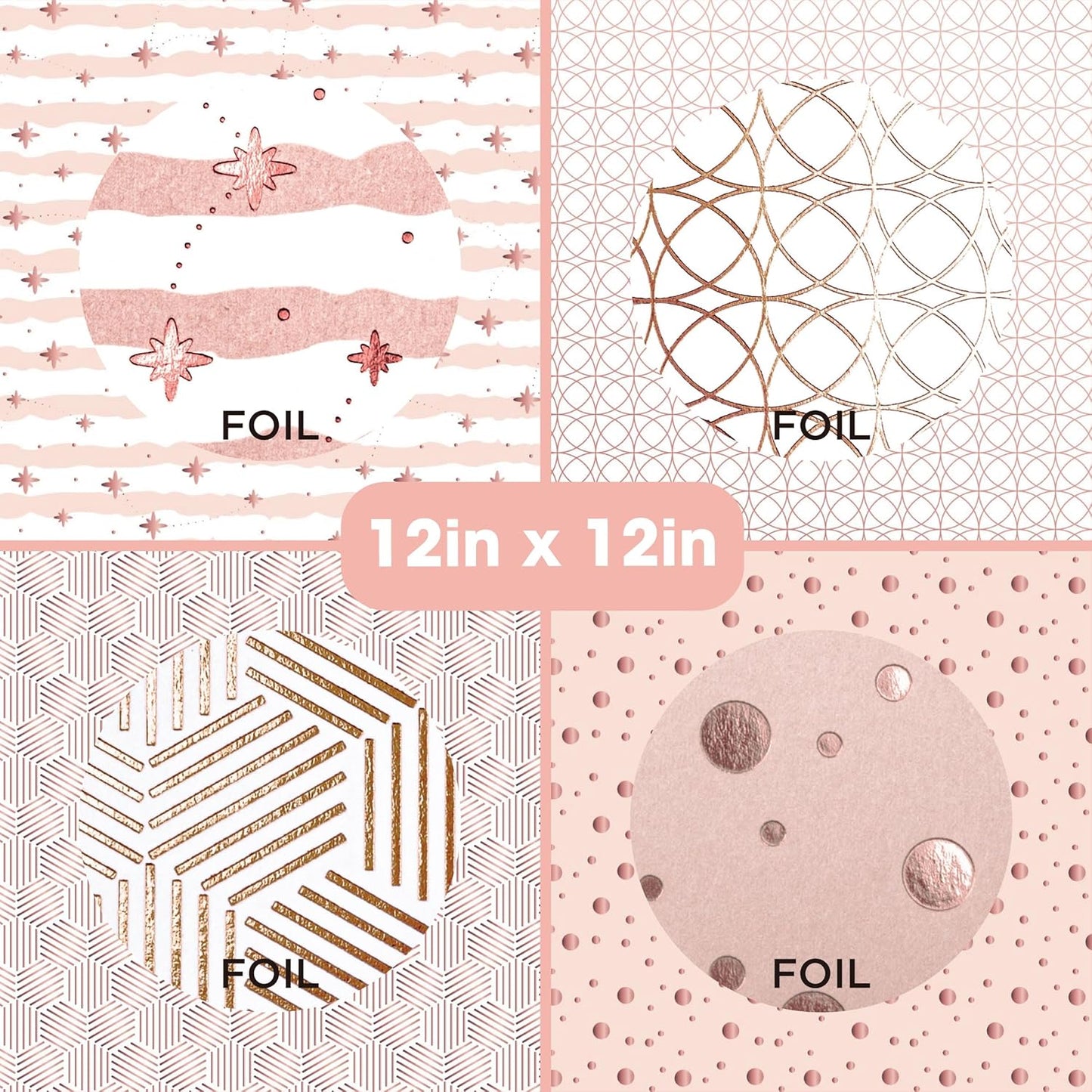 Desecraft 36 Sheets 12x12 Rose Gold Cardstock Scrapbook Decorative Paper for Card Making Journaling Origami Scrapbook Paper Scrapbooking Supplies