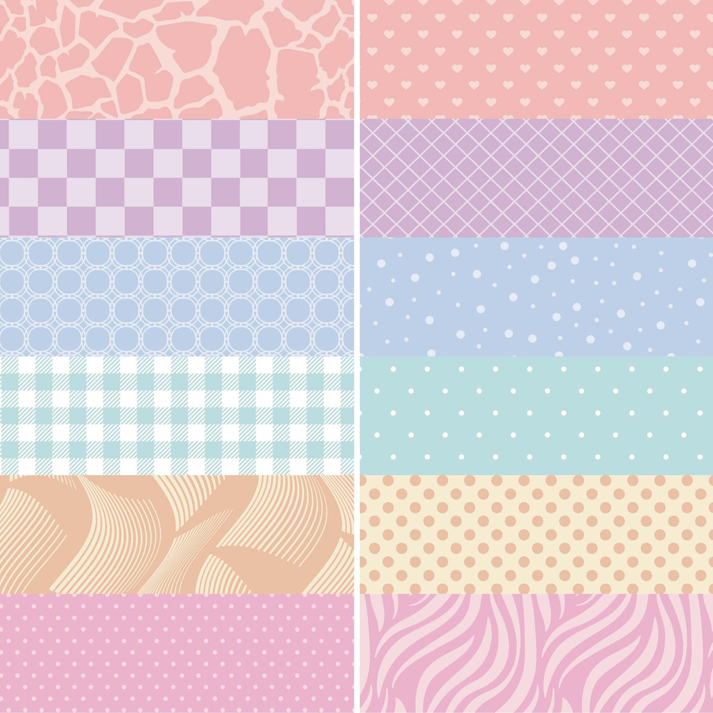 Desecraft Colourful 12x12 in Double Sided Pastel Paper Pad Scrapbook Cardstock Decorative Paper - 36 Sheets