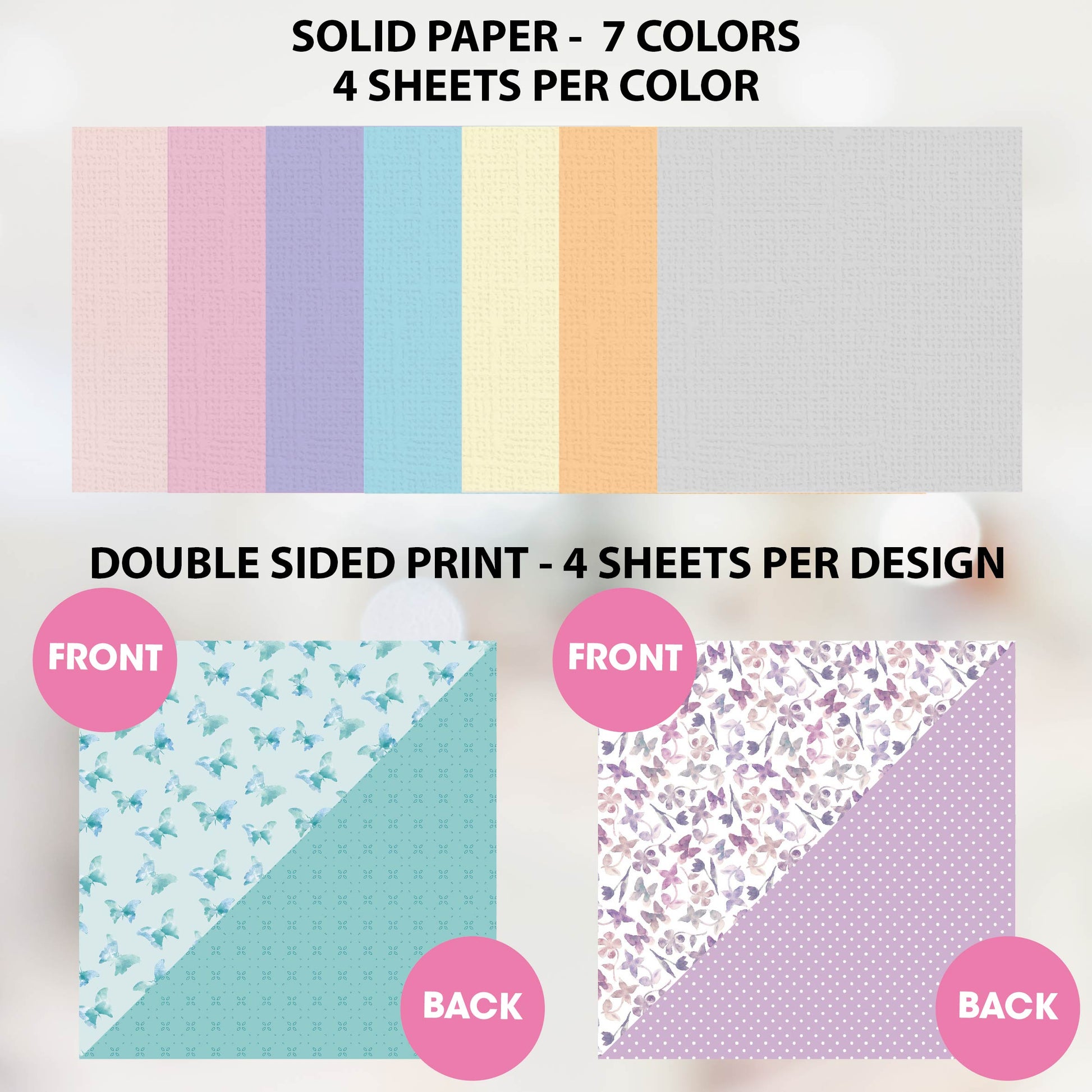 Textured 12x12in Pastel Solid Paper Pad Scrapbook Cardstock Decorative –  Desecraft