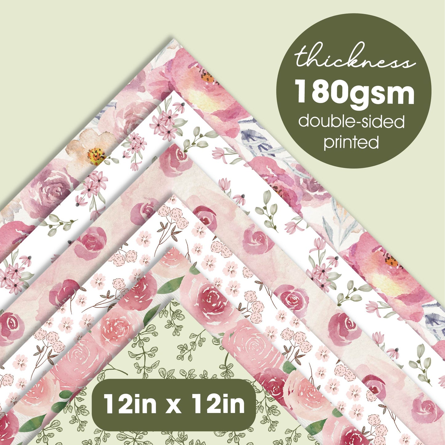 Desecraft Spring Vintage 12x12 in Double Sided Paper Pad Pack Scrapbook Cardstock Decorative