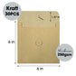 Desecraft 250gsm 30Pcs 6"x6" Square Small Kraft Paper Business Cute Vintage Envelopes Button and String Tie Closure Clasp