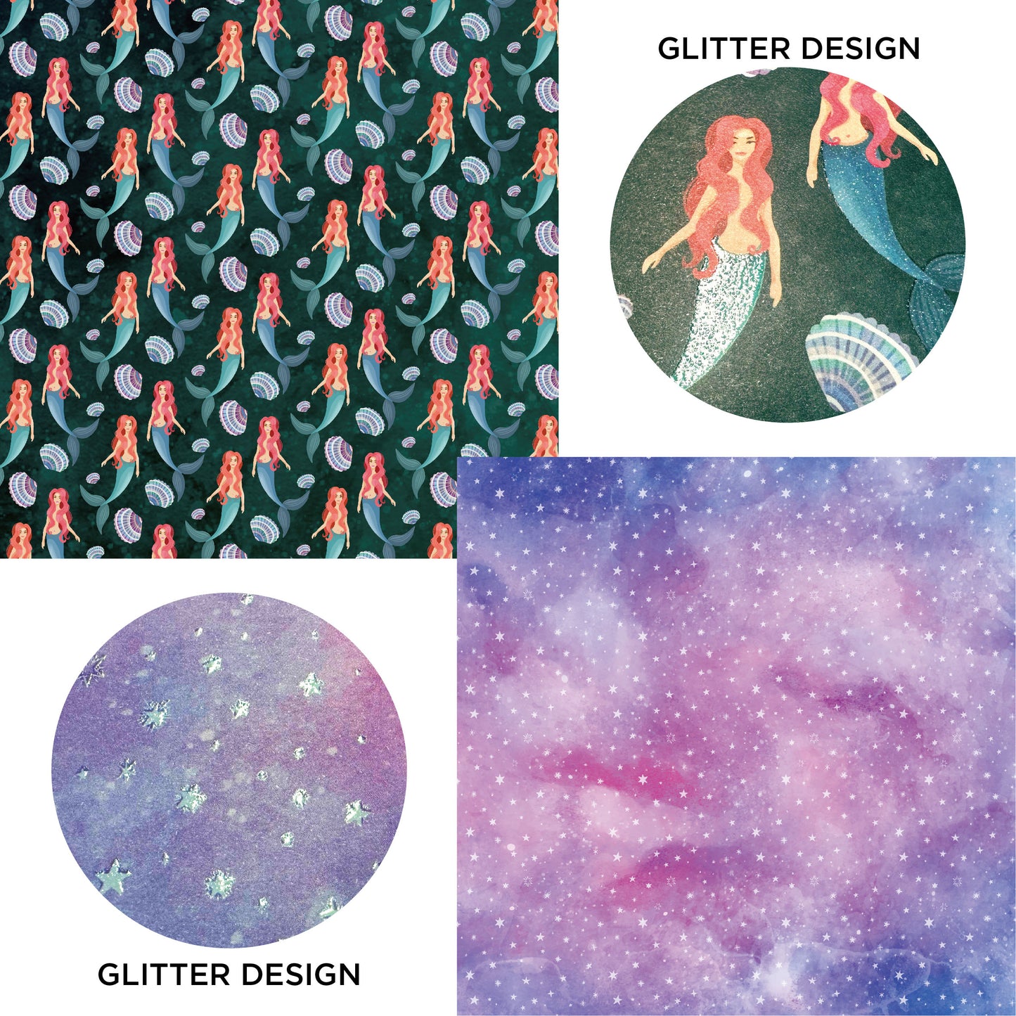 Desecraft Mermaid Tale 12 X 12 in Double Sided Paper Pad Pack Scrapbook Cardstock Decorative Paper - 48 Sheets