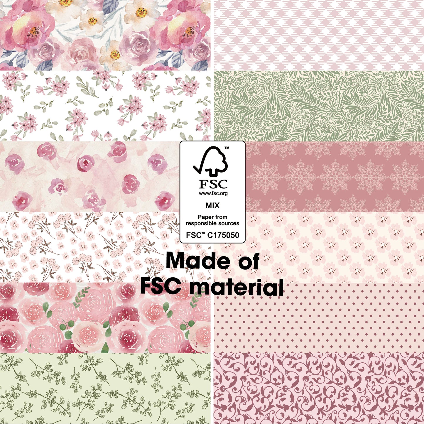 Desecraft Spring Vintage 12x12 in Double Sided Paper Pad Pack Scrapbook Cardstock Decorative