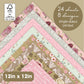 Desecraft Vintage Shabby Flower 12x12 in Scrapbooking Cardstock Decorative Paper Pack for Card Making Journaling Origami Scrapbook Paper Supplies