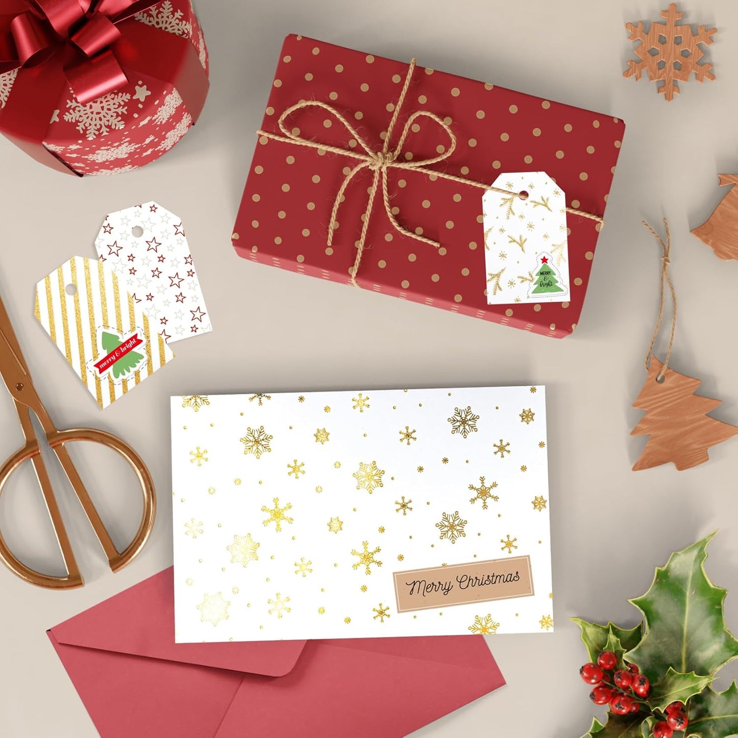 Desecraft 12x12 Metallic GOLD Christmas Scrapbook Cardstock Decorative Paper for Card Making Journaling Planner Origami Decopage Decorative Spring Scrapbook Paper