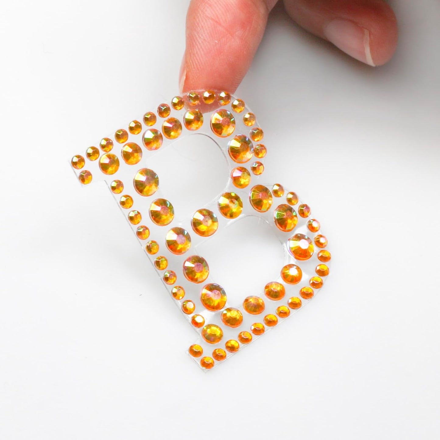 Desecraft 36 Pieces Gold Holographic Rhinestone Alphabet Letter Stickers Number Crystal Gem Self Adhesive