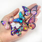 Desecraft 100Pcs Holographic Butterfly Stickers Nature Adhesive Watercolor Scrapbooking Supplies
