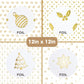 Desecraft 12x12 Metallic GOLD Christmas Scrapbook Cardstock Decorative Paper for Card Making Journaling Planner Origami Decopage Decorative Spring Scrapbook Paper