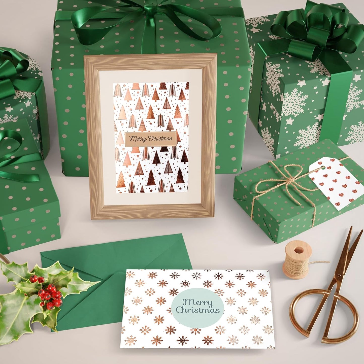Desecraft 12x12 Metallic ROSE GOLD Christmas Scrapbook Cardstock Decorative Paper for Card Making Journaling Planner Origami Decopage Decorative Spring Scrapbook Paper