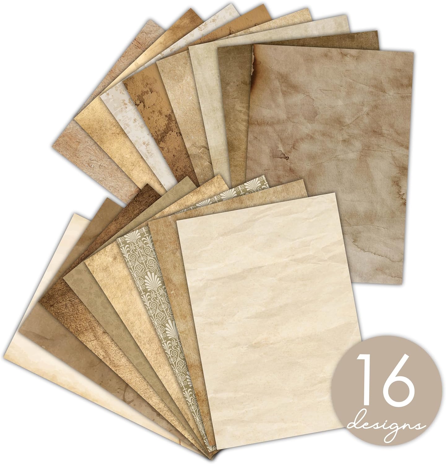 Desecraft 48 sheets Vintage Scrapbooking Cardstock Decorative Paper Pack for Card Making Journaling Origami Scrapbook Paper Supplies