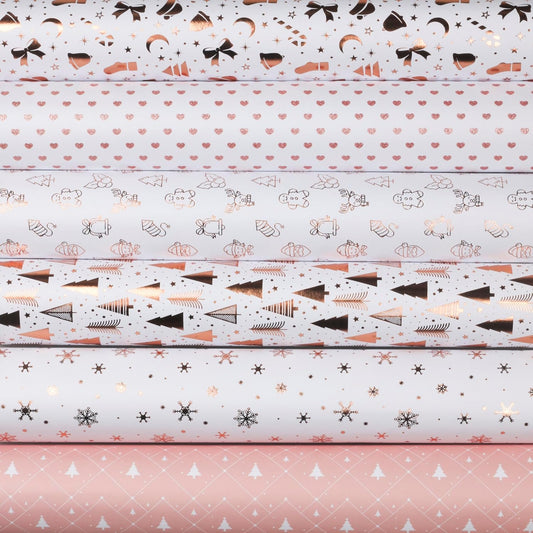 Desecraft 12x12 Metallic ROSE GOLD Christmas Scrapbook Cardstock Decorative Paper for Card Making Journaling Planner Origami Decopage Decorative Spring Scrapbook Paper