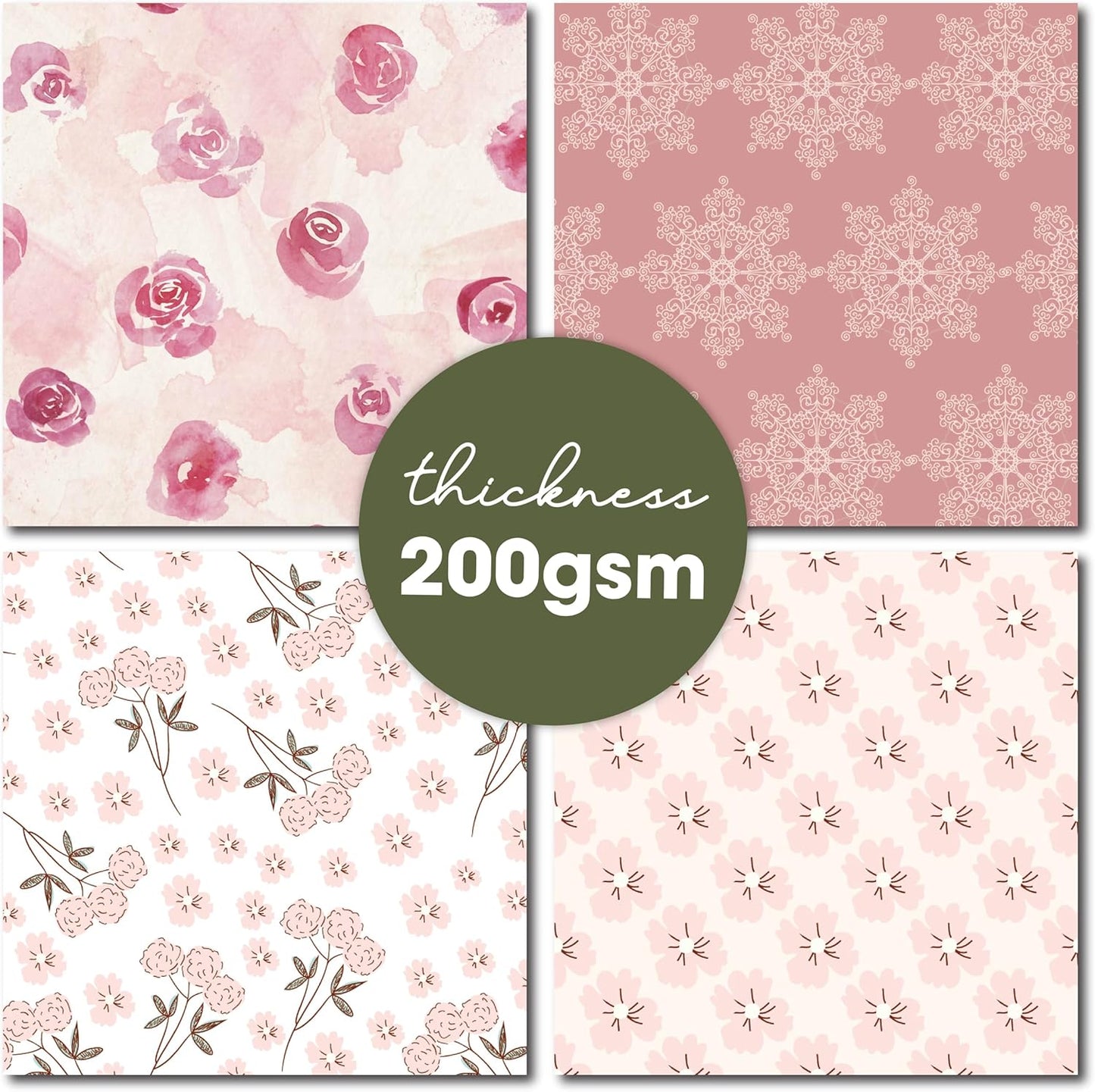 Desecraft 48 sheets Spring Vintage Scrapbooking Cardstock Decorative Paper Pack for Card Making Journaling Origami Scrapbook Paper Supplies