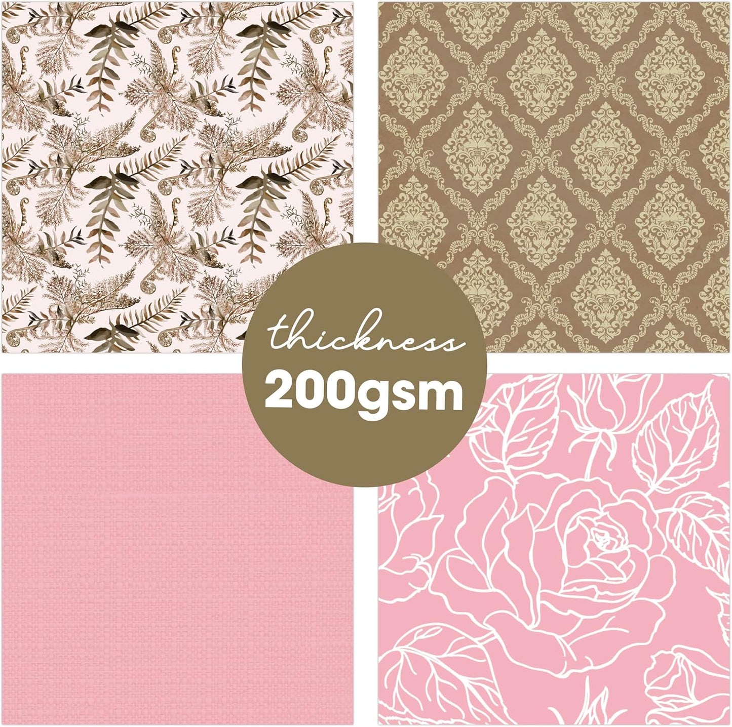 Desecraft Vintage Shabby Flower 6x6 in Scrapbooking Cardstock Decorative Paper Pack for Card Making Journaling Origami Scrapbook Paper Supplies