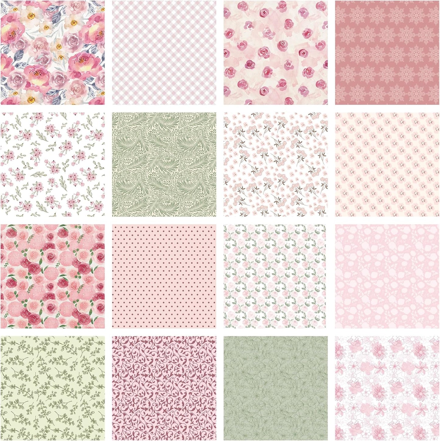 Desecraft 48 sheets Spring Vintage Scrapbooking Cardstock Decorative Paper Pack for Card Making Journaling Origami Scrapbook Paper Supplies