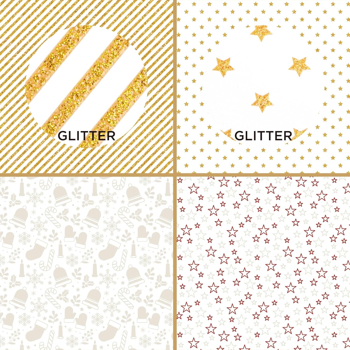 Desecraft 12x12 Metallic GOLD Christmas Scrapbook Cardstock Decorative Paper for Card Making Journaling Planner Origami Decopage Decorative Spring Scrapbook Paper