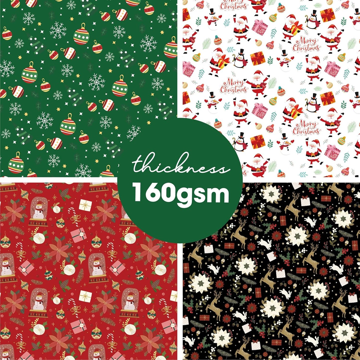 Desecraft 12x12 Tradtional Christmas Scrapbook Cardstock Decorative Paper for Card Making Journaling Origami Decopage Decorative Scrapbook Paper