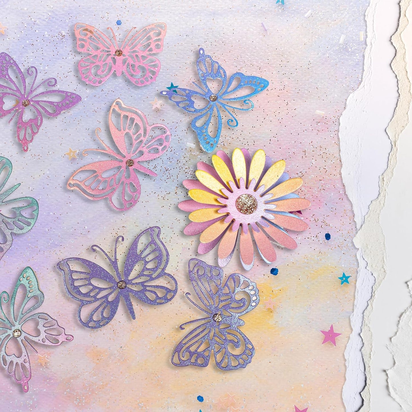 24 Sheets 6 x 6 Glitter Shining Pastel Cardstock Scrapbook Decorative Paper for Card Making Origami Scrapbook Paper Scrapbook Supplies Spring