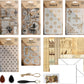 Desecraft Vintage Rubber Stamp Set Stencil Ink Card Making Stamper Card Kit